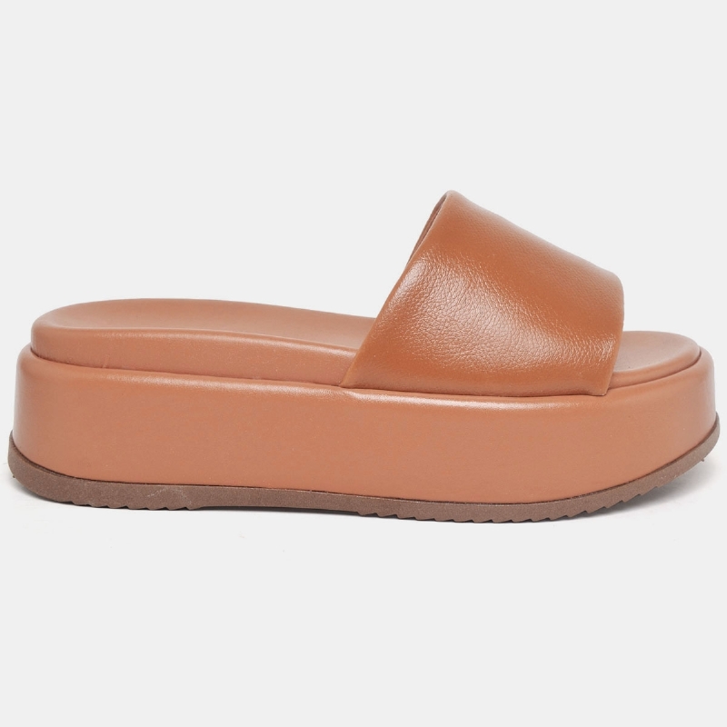 Tamanco Papete Chinela Feminino Caramelo "BABI" 2062DB