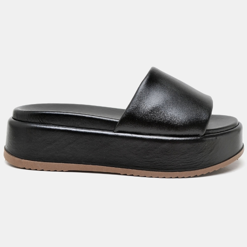 Tamanco Papete Chinela Feminino Preto "BABI" 2062DB