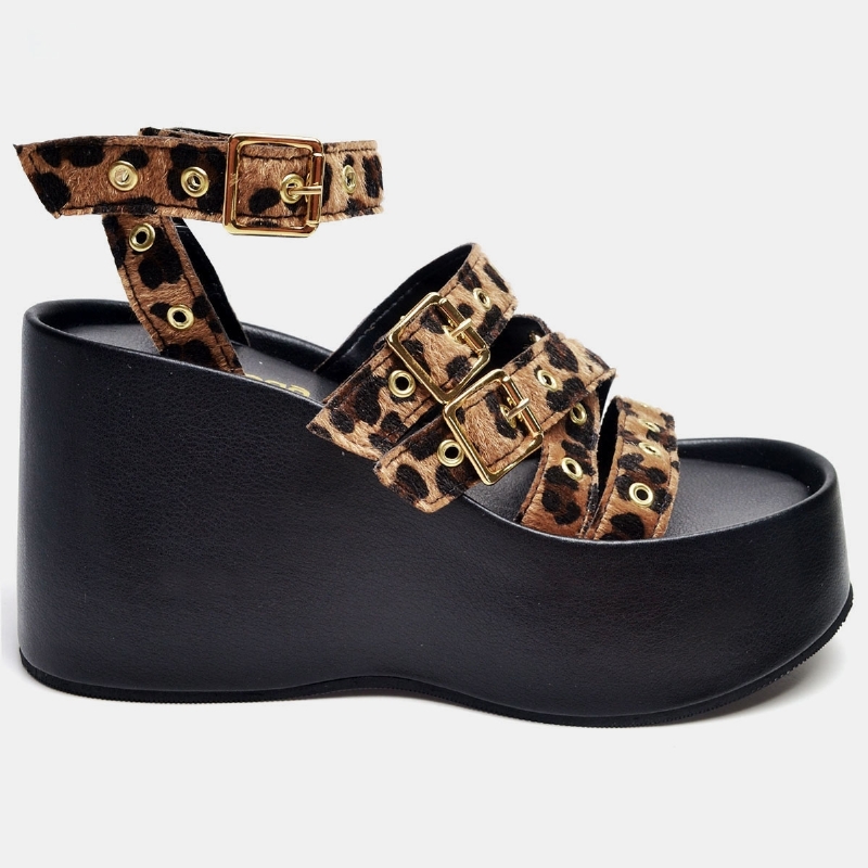 Tamanco Sandália Plataforma Feminino Onça "BLAIR" 2102DB