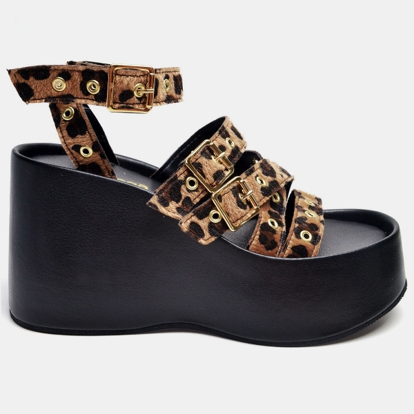 Tamanco Sandália Plataforma Feminino Onça "BLAIR" 2102DB