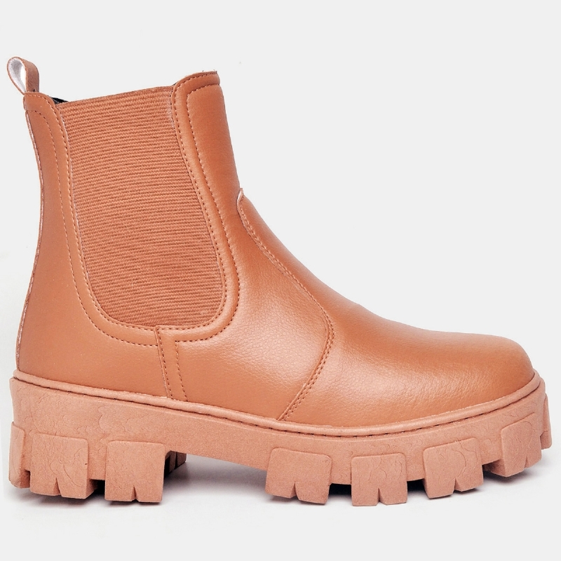 Bota Coturno Feminino Tratorada Caramelo "DROP" 1504DB