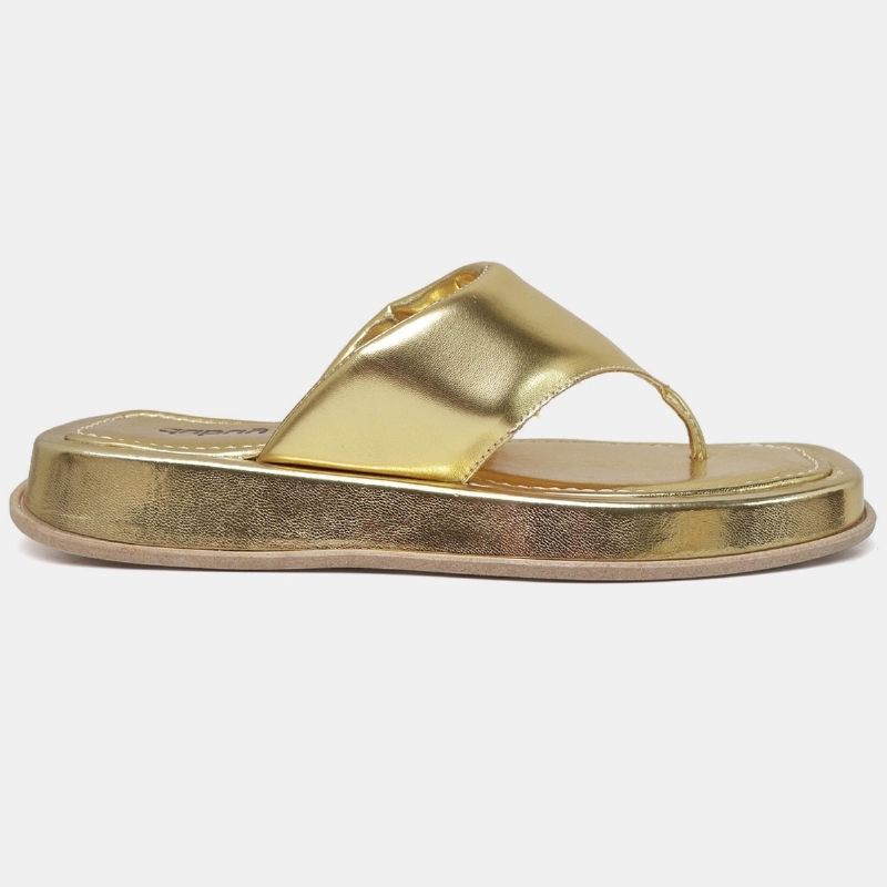 Sandália Plataforma Feminina Dourado "BARI" 2049DB