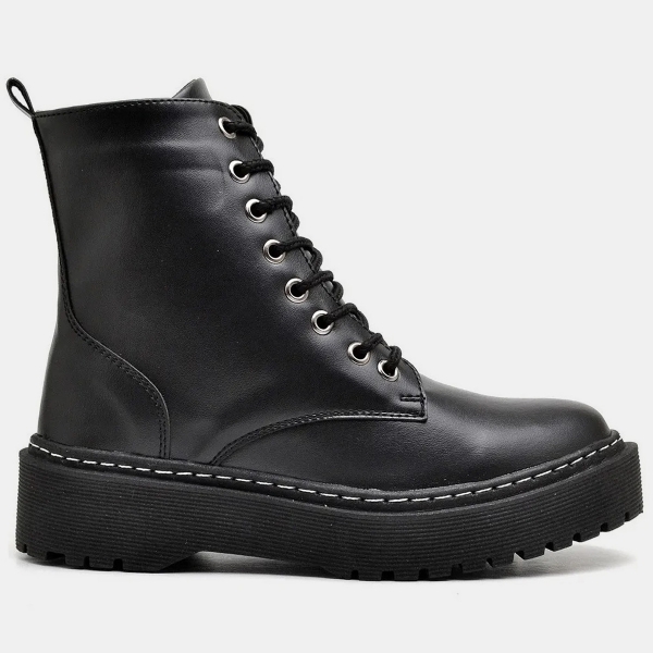 Coturno Tratorado Feminino Preto "DÖMO" 1105DB