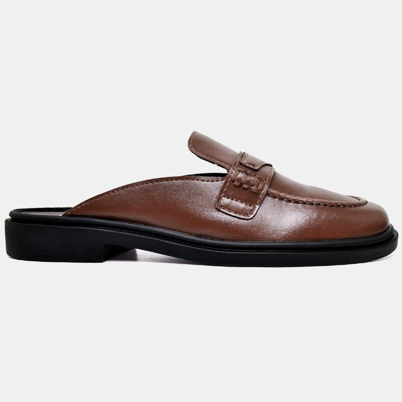 Sapato Mocassim Mule Feminino Marrom 
