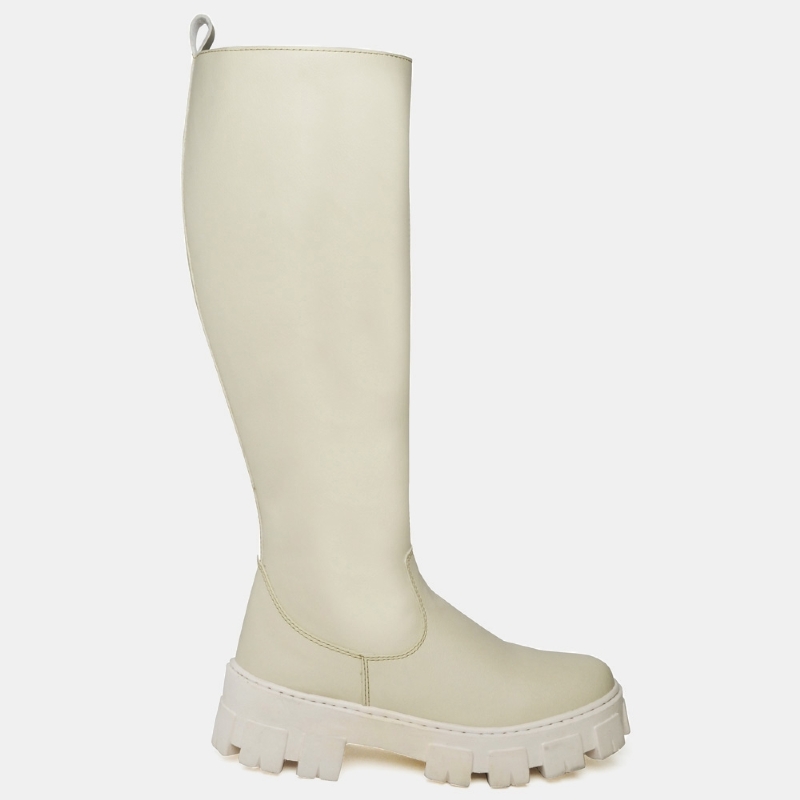 Bota Cano Alto Feminina Off White "GALOCHA" 1806DB