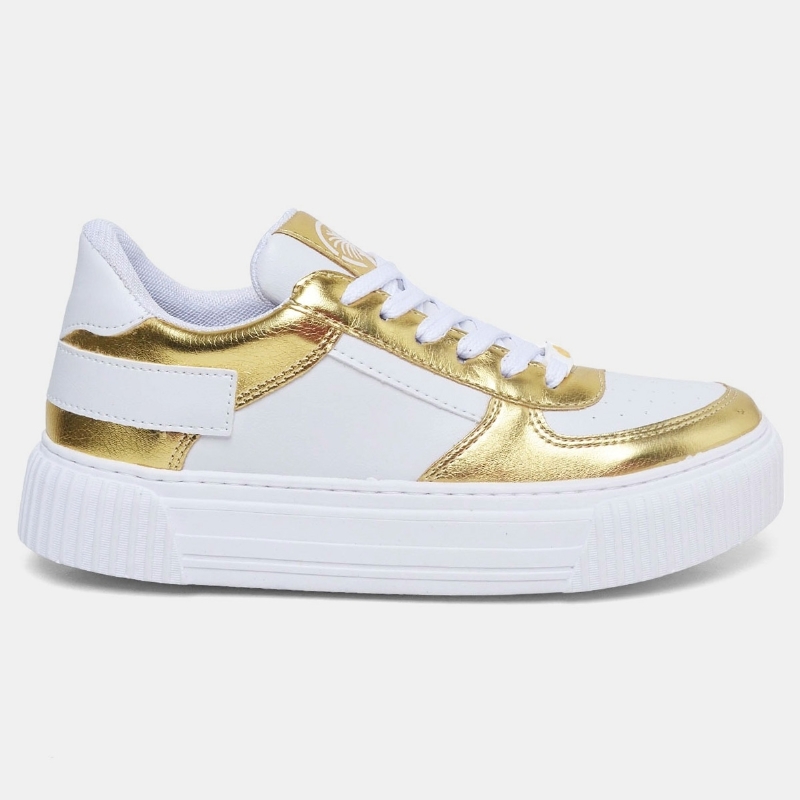 Tênis Sneacker Feminino Dourado "SUN" 029DB