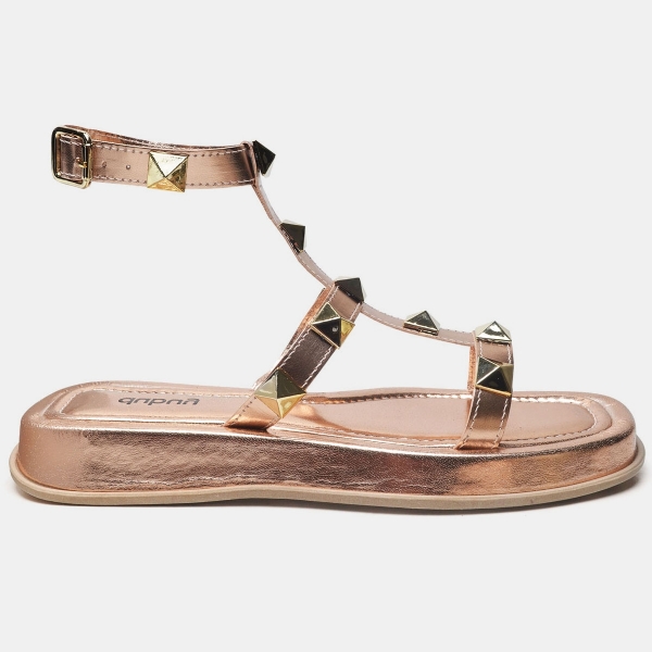 Sandália Plataforma Pirâmide Feminina Rosê Gold "ZOE" 2053DB