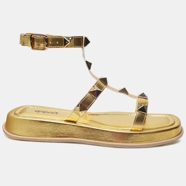 Sandália Plataforma Pirâmide Feminina Dourado "ZOE" 2053DB