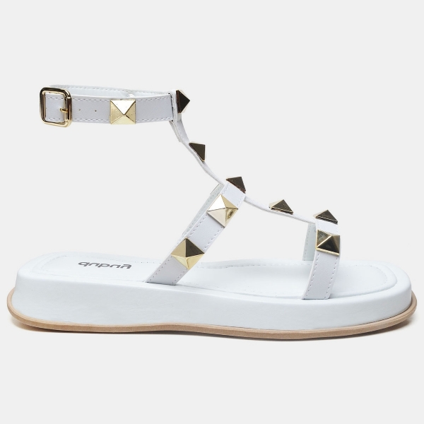 Sandália Plataforma Pirâmide Feminina Branco "ZOE" 2053DB