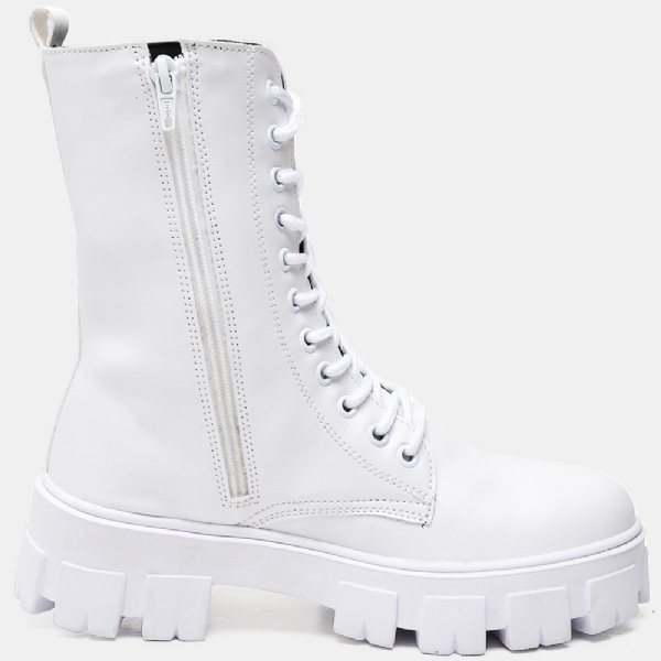 Bota Coturno Feminino White Cano Alto "Nevasca" 1801DB