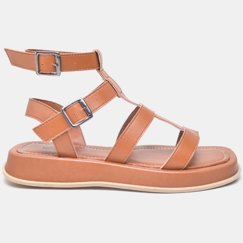 Sandália Plataforma Feminina Caramelo "DALI" 2055DB