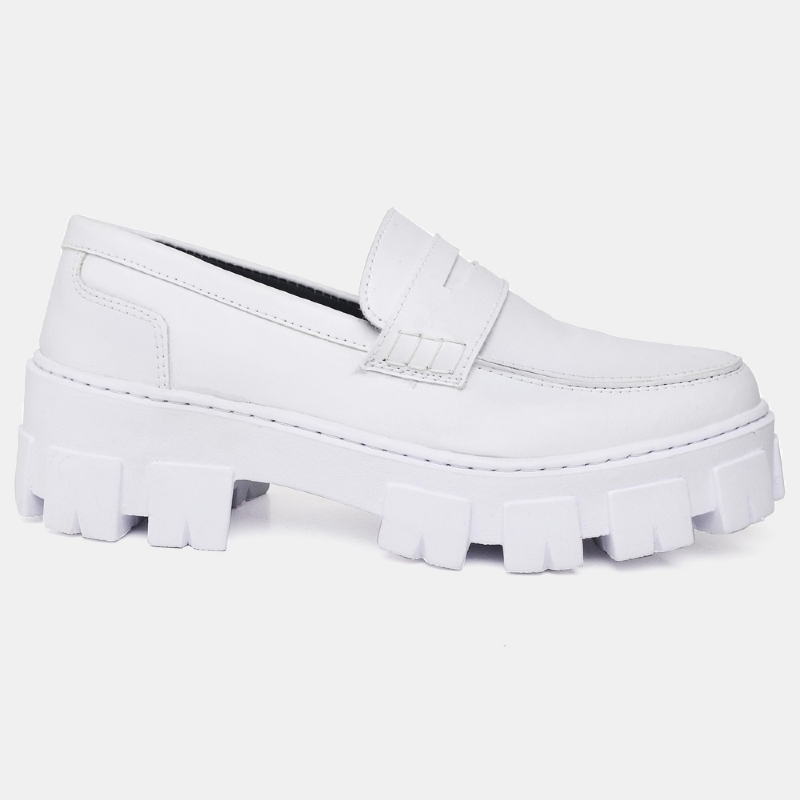 Sapato Mocassim Oxford Feminino Branco "STILL" 1404DB