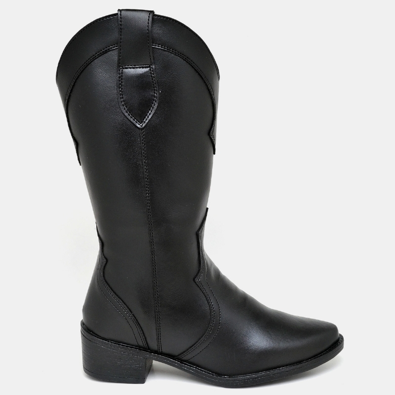 Bota Country Feminina Preto "WESTERN" 1703DB