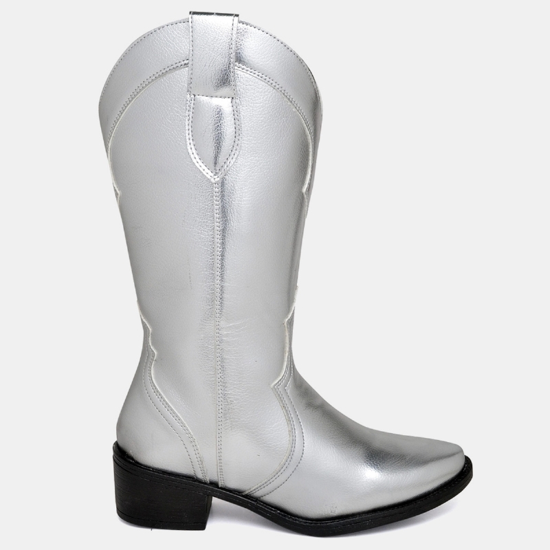 Bota Country Feminina Prata "WESTERN" 1703DB