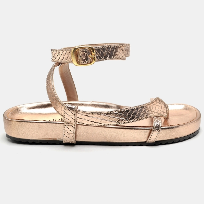 Sandália Papete Feminina Rosê Gold "MICHA" 2042DB