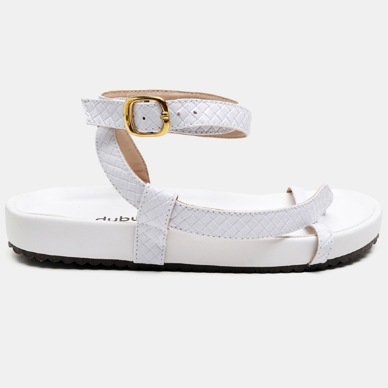 Sandália Papete Feminina Branco "MICHA" 2042DB