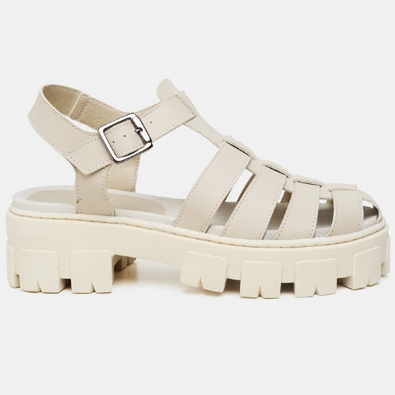 Sandália Tratorada Feminina Off White "FISHERMAN" 1601DB