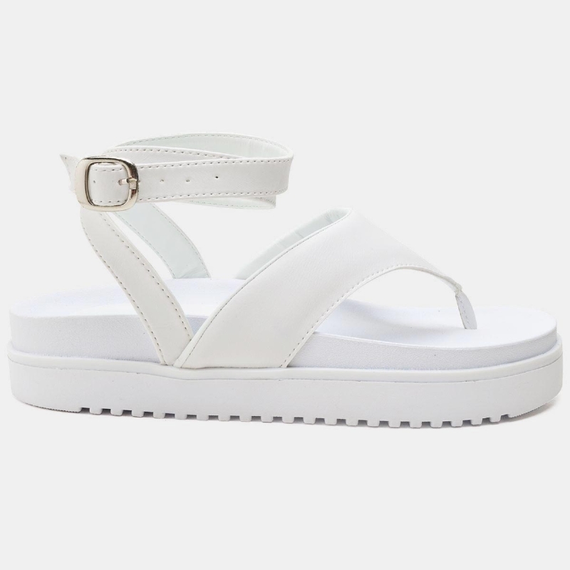 Sandália Chinela Feminina Branco "MALU" 2046DB