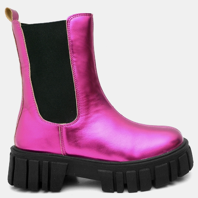 Bota Coturno Tratorado Feminino Rosa "HILLS" 1506DB
