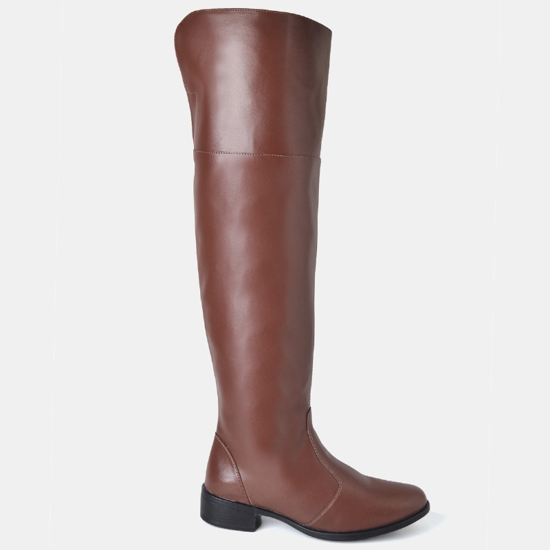 Bota Montaria Over The Knee Salto Marrom "JEZY" 1714DB