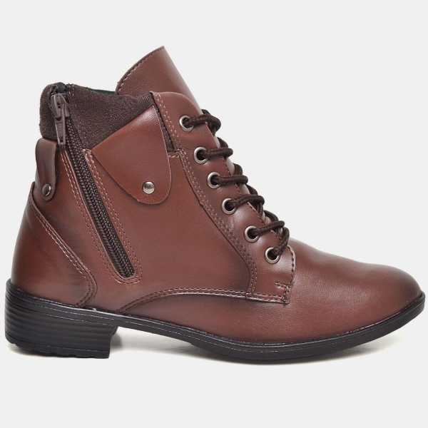 Bota Coturno Feminino Marrom "AMPEZZO" 603DB