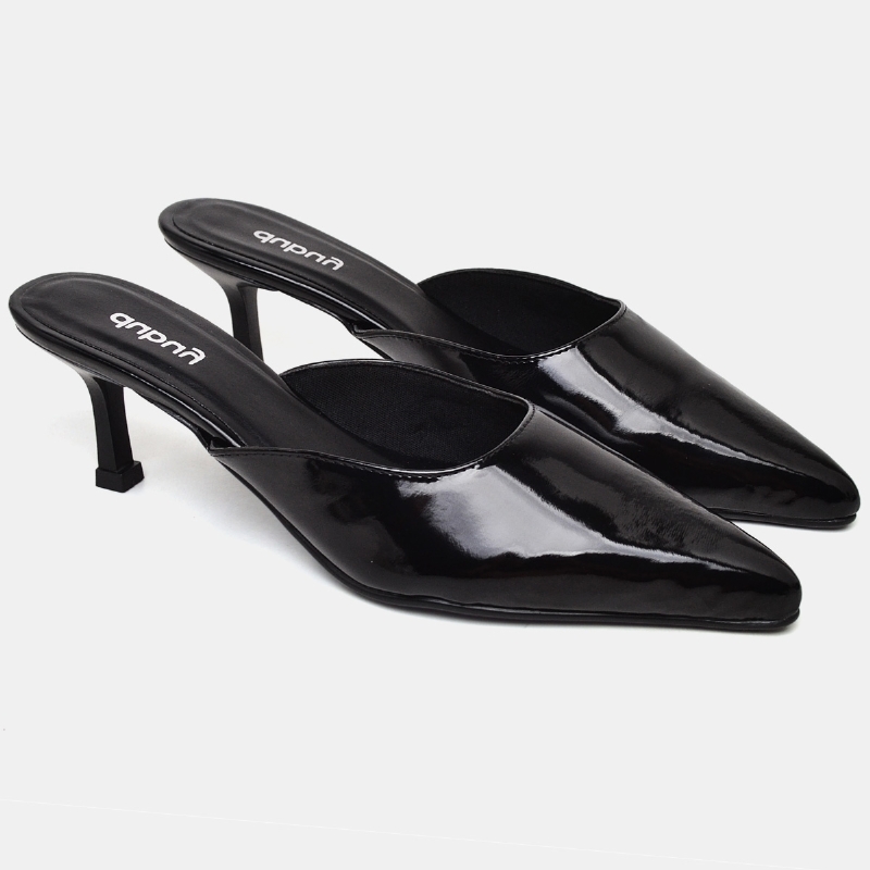 Sapato Scarpin Mule Bico Fino Preto "HAILY" 1314DB
