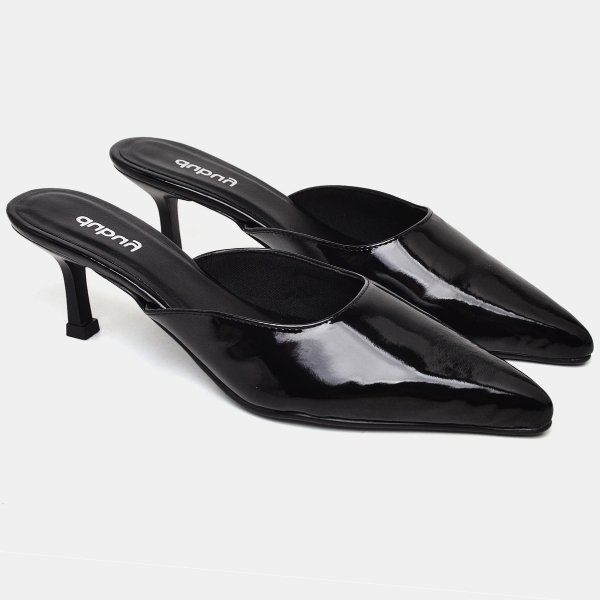 Sapato Scarpin Mule Bico Fino Preto "HAILY" 1314DB