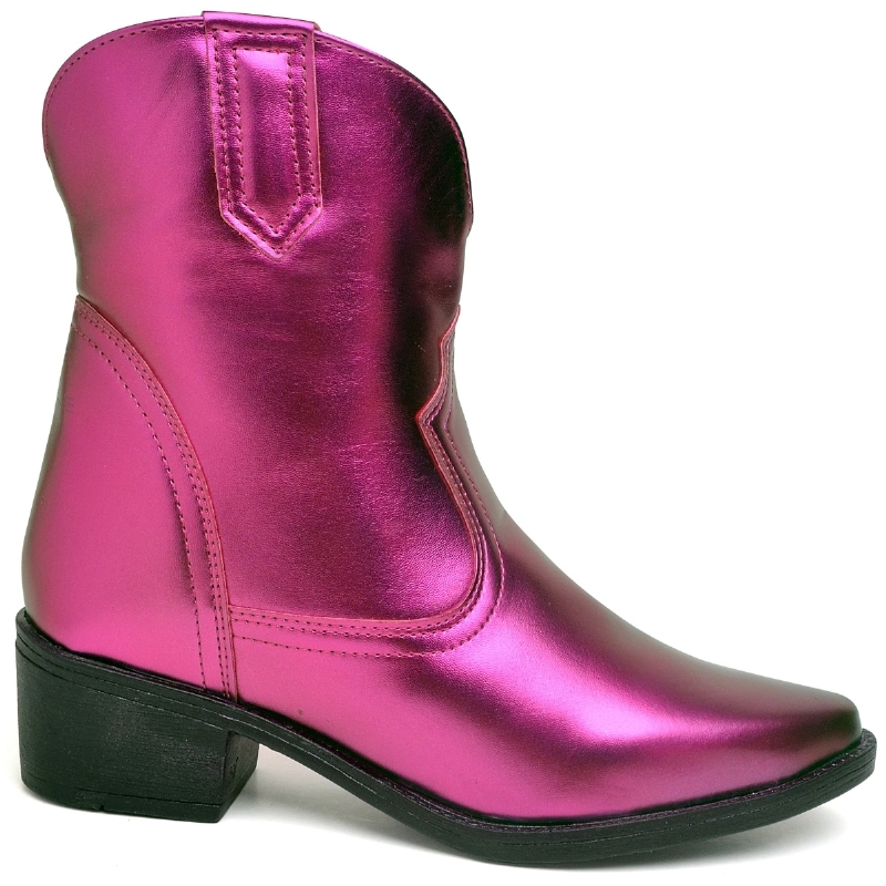 Bota Country Feminina Rosa Metalizado "WESTERN" 1701DB