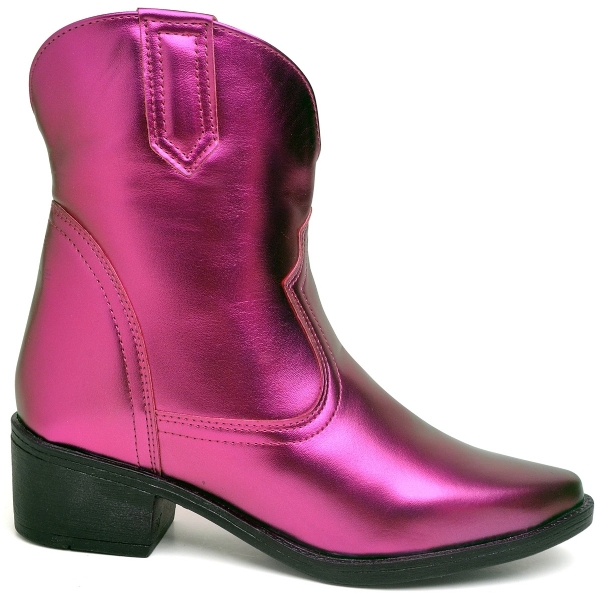 Bota Country Feminina Rosa Metalizado "WESTERN" 1701DB