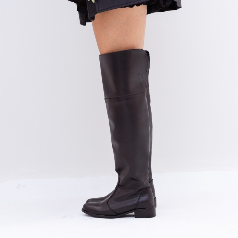 Bota Montaria Over The Knee Salto Preto "JEZY" 1714DB