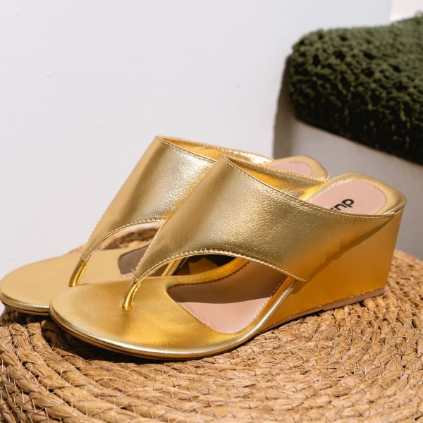 Sandália Tamanco Feminino Dourado "TAY" 2116DB