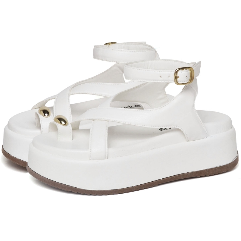 Papete Sandália Plataforma Branco "BELA" 2090DB