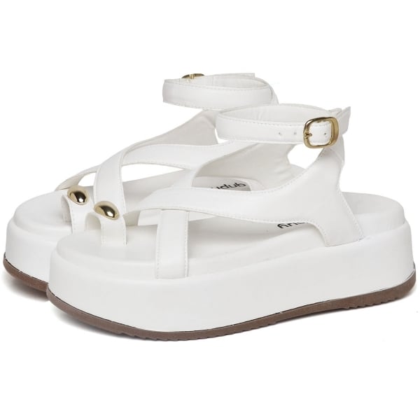Papete Sandália Plataforma Branco "BELA" 2090DB