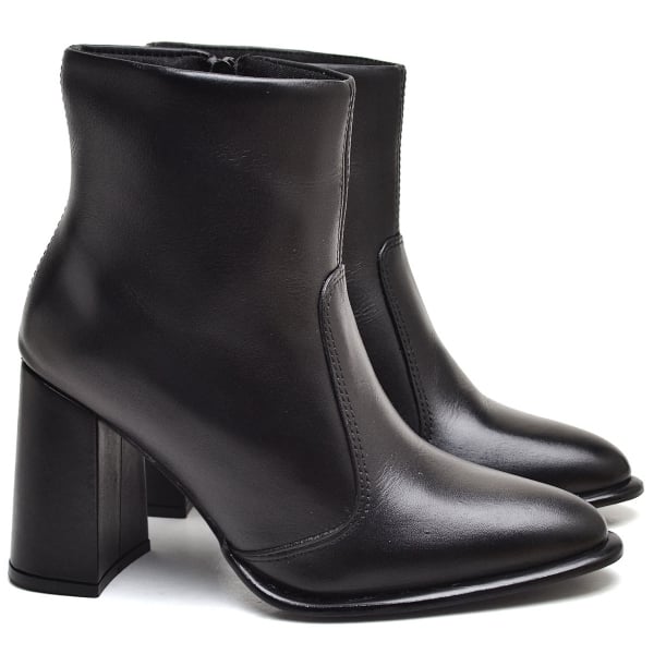 Bota Cano Baixo Couro Legitimo Preto 1728DB