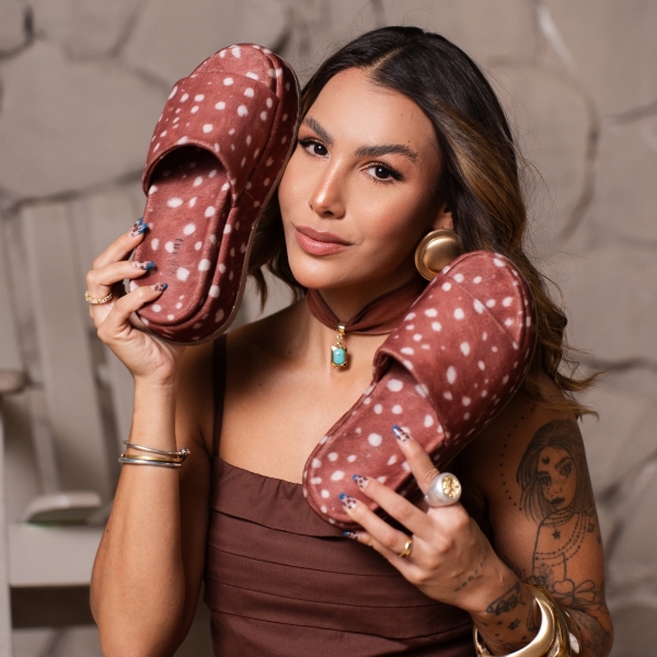 Tamanco Papete Chinelo Feminino Bambi Core "BABI" 2062DB