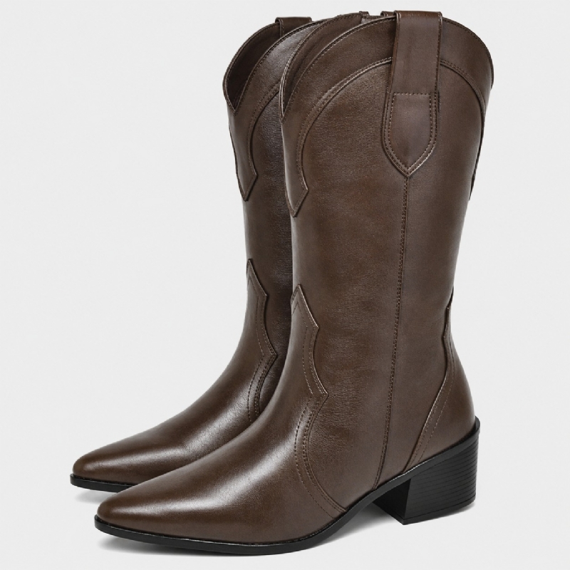 Bota Country Feminina Couro Legítimo Marrom "KIM" 1726DB