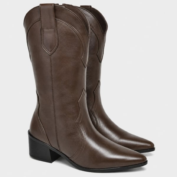 Bota Country Feminina Couro Legítimo Marrom "KIM" 1726DB
