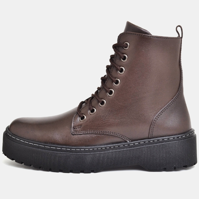 Bota Coturno Feminino Marrom Couro Legítimo 1108DB