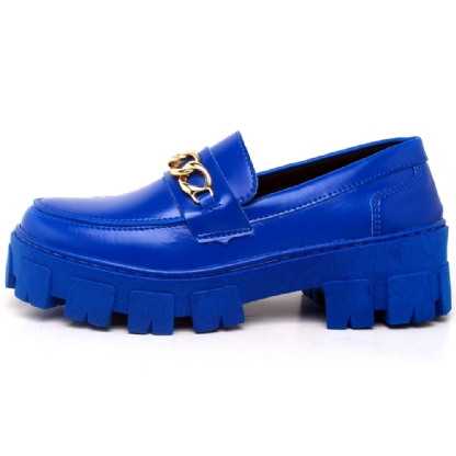 Sapato Mocassim Oxford Feminino Azul "STILL" 1413DB
