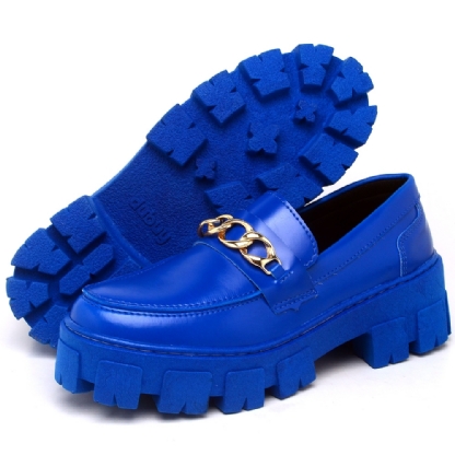 Sapato Mocassim Oxford Feminino Azul "STILL" 1413DB