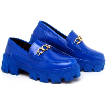 Sapato Mocassim Oxford Feminino Azul "STILL" 1413DB
