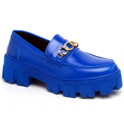 Sapato Mocassim Oxford Feminino Azul "STILL" 1413DB