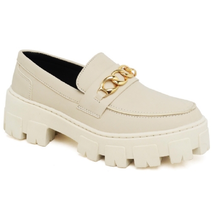Sapato Mocassim Oxford Feminino Off White "STILL" 1413DB