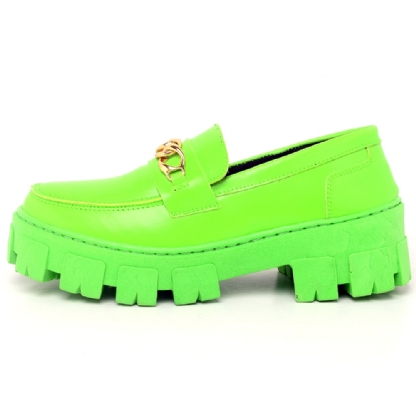 Sapato Mocassim Oxford Feminino Verde "STILL" 1413DB