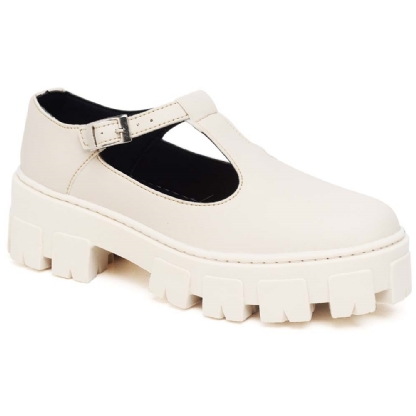 Sapato de Boneca Feminino Off White "MARY JANE" 1415DB