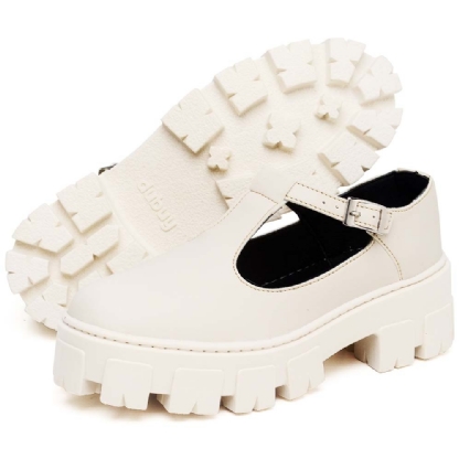 Sapato de Boneca Feminino Off White "MARY JANE" 1415DB