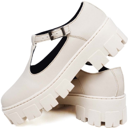 Sapato de Boneca Feminino Off White "MARY JANE" 1415DB