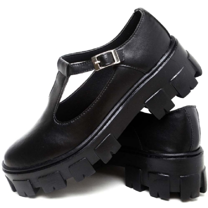 Sapato de Boneca Feminino Preto "MARY JANE" 1415DB