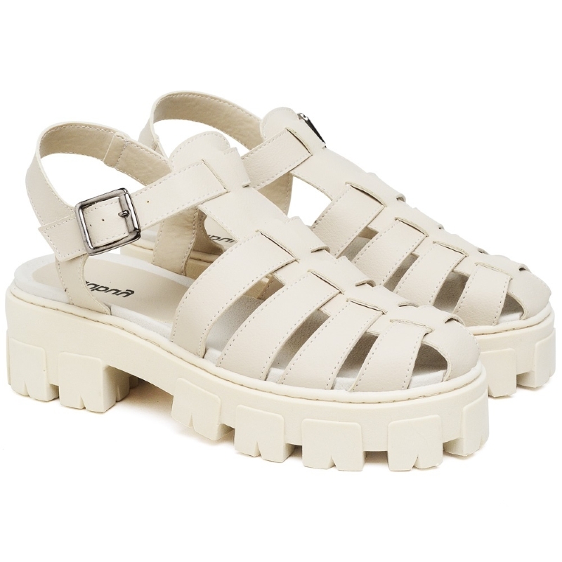 Sandália Tratorada Feminina Off White "FISHERMAN" 1601DB