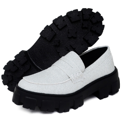 Sapato Mocassim Feminino Glitter Prata "GLOW" 1406DB
